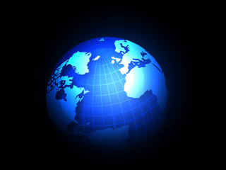 Blue Digital globe..
