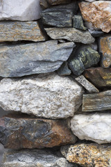 Rustic wall made of irregular stones, old antique houses in Merida State. Venezuela