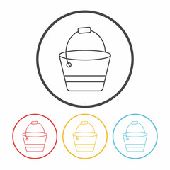 water bucket line icon