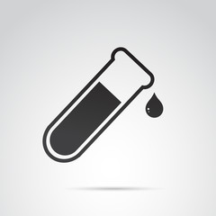 Lab tube vector icon.