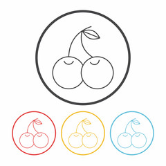 fruits cherry line icon