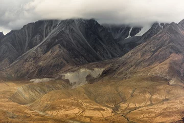 Foto op geborsteld aluminium K2 Landschap Scène langs de Karakoram Highway die China (provincie Xinjiang) verbindt met Pakistan via de Kunjerab-pas