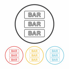 Bar shop sign line icon