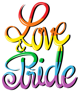 Love and pride text design