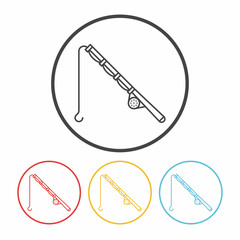 Fishing rod line icon