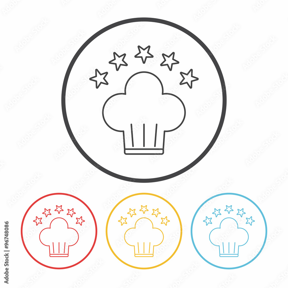 Canvas Prints chef hat line icon