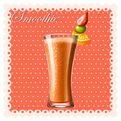 Orange smoothie with fresh fruits