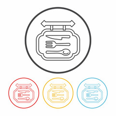 restaurant sign line icon