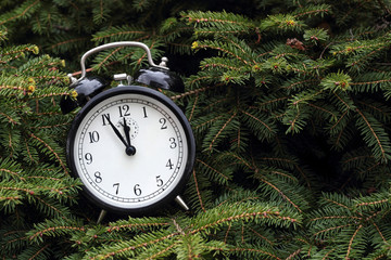 Christmas. Vintage alarm clock