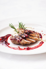 duck breast with sauce