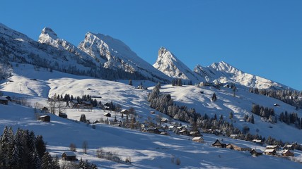 Fototapeta na wymiar Churfirsten range in winter