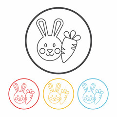 pet rabbit line icon