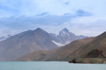 Landscape around Muztagh Ata and Karakuli Lake, Pamir Mountains, Kasgar, Xinjiang, China