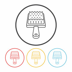 pet brush line icon