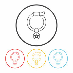 dog chains line icon
