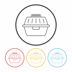 pet dog travel cage line icon