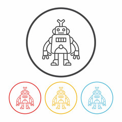 robot line icon