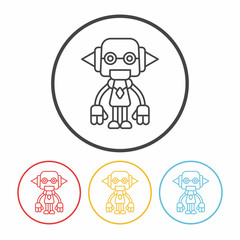 robot line icon