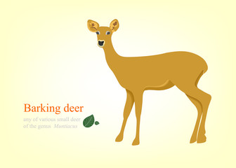 A vector cartoon of barking deer.