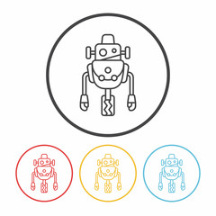 robot line icon