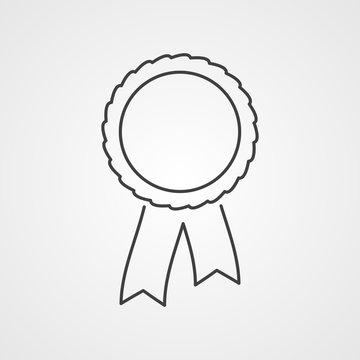 recommend clip art: Award rosette with ribbon silhouette