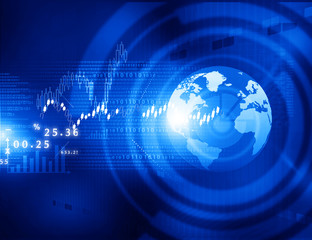 Stock market graphs, business chart  with tech world