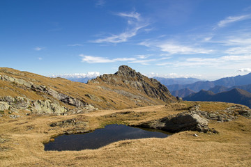 Beautiful alpine lake in the Swiss Alps
