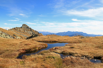 Beautiful alpine lake in the Swiss Alps