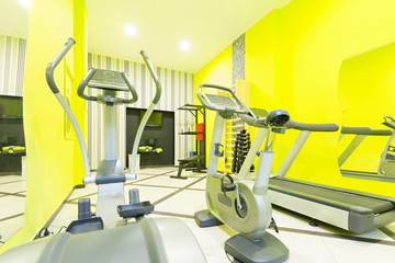 Gym interior with equipment