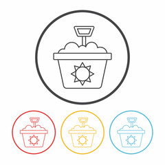 sand bucket line icon