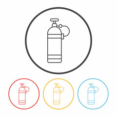 Oxygen bottles line icon