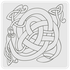 monochrome icon with Celtic art and ethnic ornaments for your design