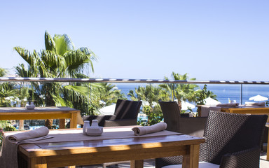 view of the sea from the restaurant