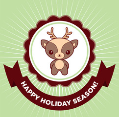 Cute Deer Card. Happy Holiday Season!