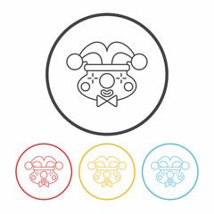 clown line icon