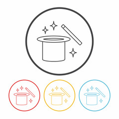 magic hat line icon