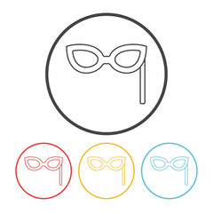 Naklejka premium party mask line icon