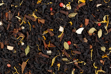 Decorative full frame image of cloves, cardamom, cinnamon,ginger