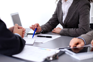 Group of business people working together in office