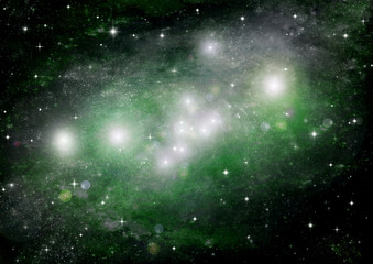 Naklejka premium Gwiazdy, mgławica pyłu i gazu