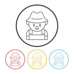 farmer line icon