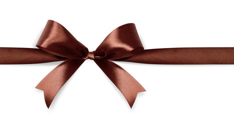 Brown satin bow