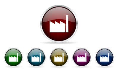 factory vector icon set