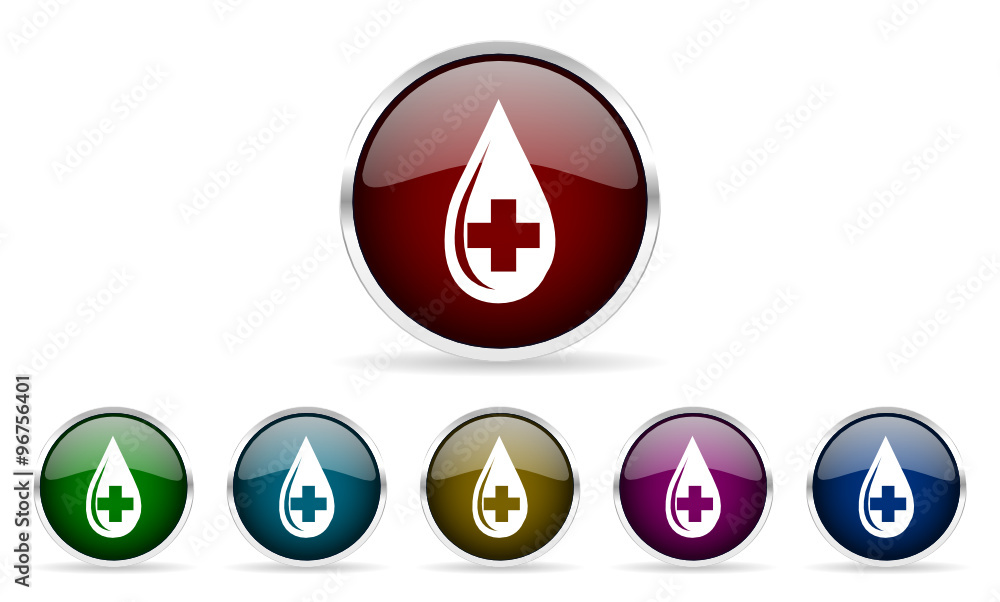 Poster health vector icon set