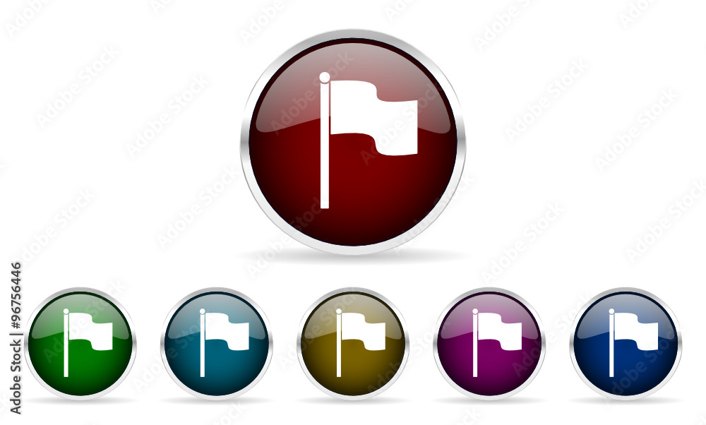 Poster flag vector icon set