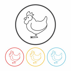 chicken line icon