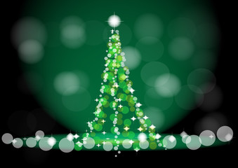 Christmas tree background. Blur, bokeh.