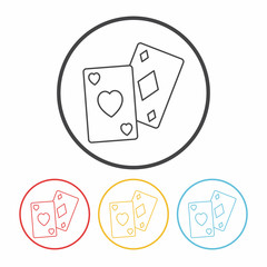 play card line icon