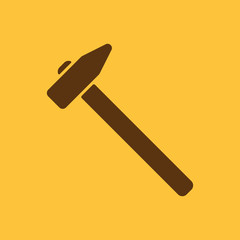 The hammer icon. Hammer symbol. Flat