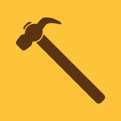The hammer icon. Hammer symbol. Flat